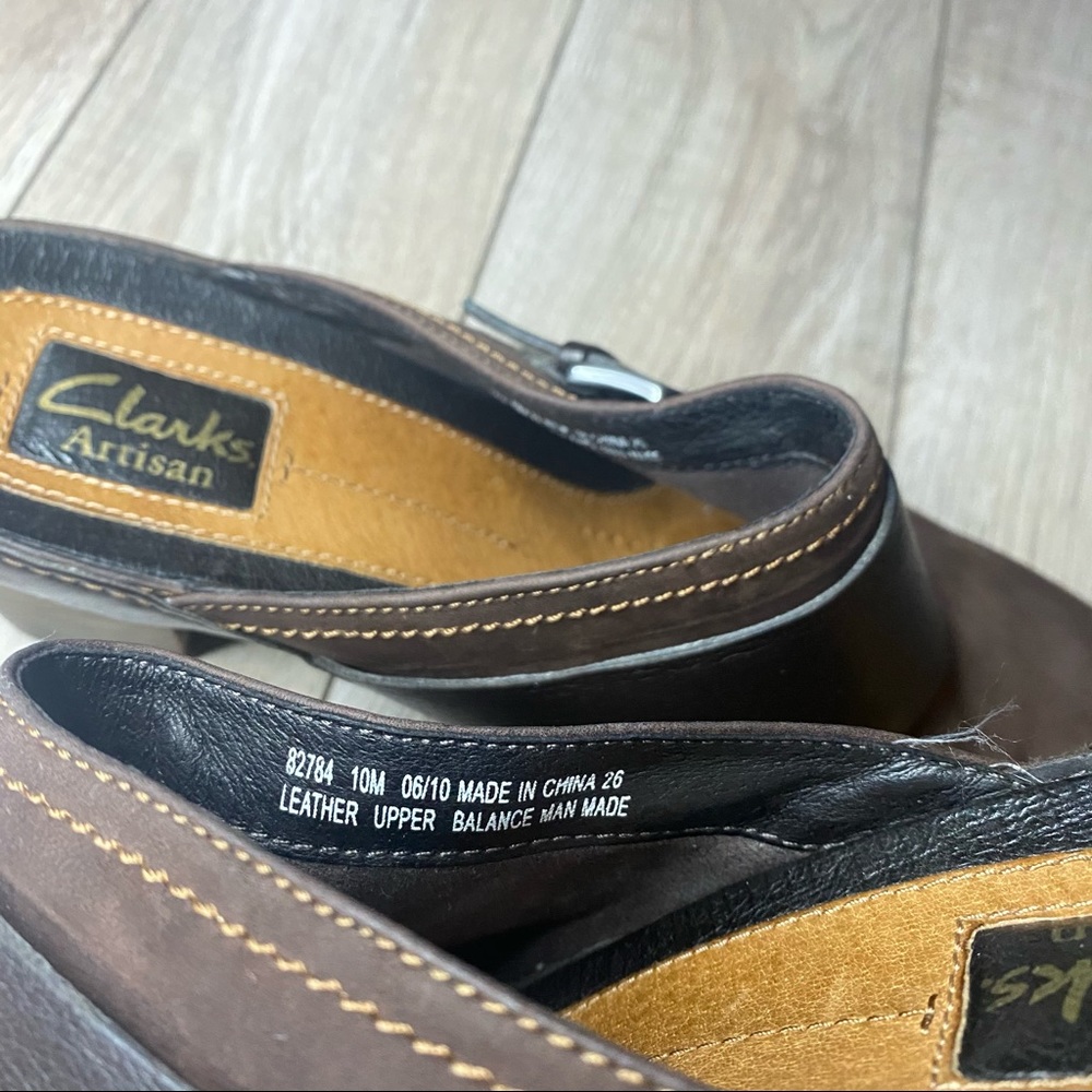 Clarks Artisan Brown Leather Clogs - image 7